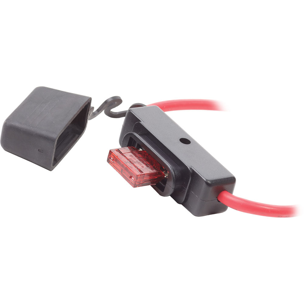 Blue Sea Systems Maxi In-Line Fuse Holder, blue fuse block with clear cover for automotive or marine electrical protection
