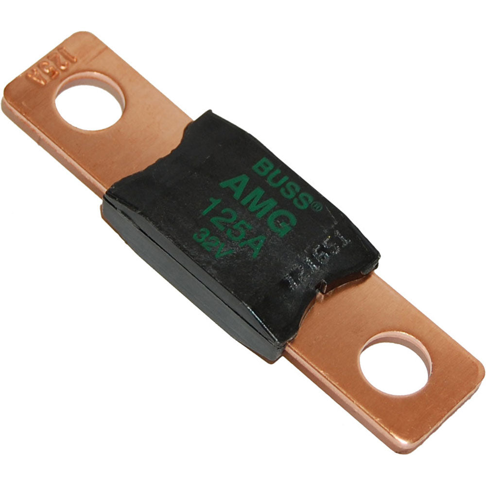 Blue Sea Systems 5102 MEGA/AMG fuse block with 125AMP fuse, designed for automotive and marine electrical systems.