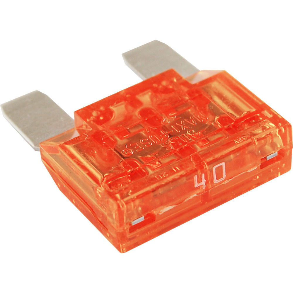 Blue Sea Systems 5139 40AMP Maxi Fuse installed in a fuse block for marine or electrical systems.