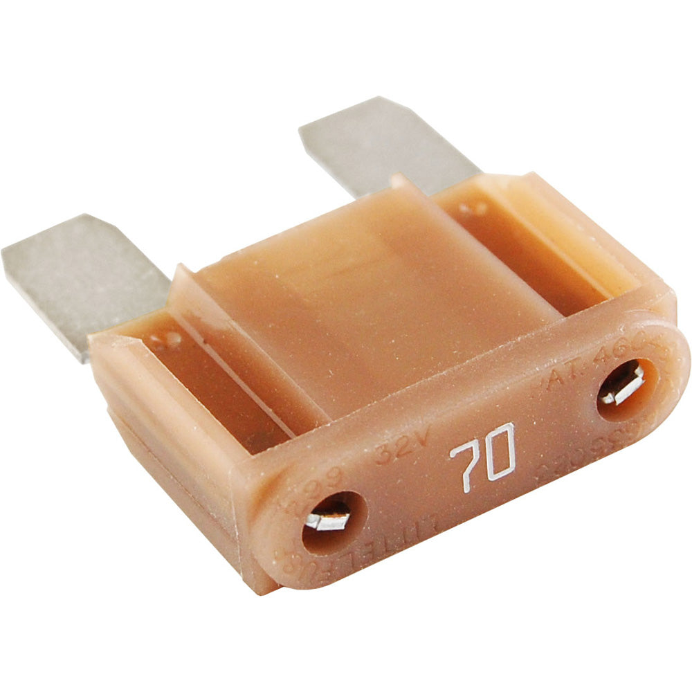 Blue Sea Systems 5142 70AMP Maxi Fuse installed in fuse block for marine or automotive electrical systems.