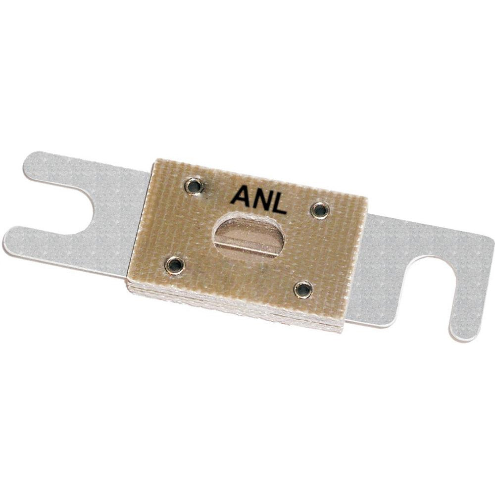 Blue Sea Systems 5165 40A ANL fuse in fuse block for automotive or marine electrical systems, with blue casing and metal contacts.