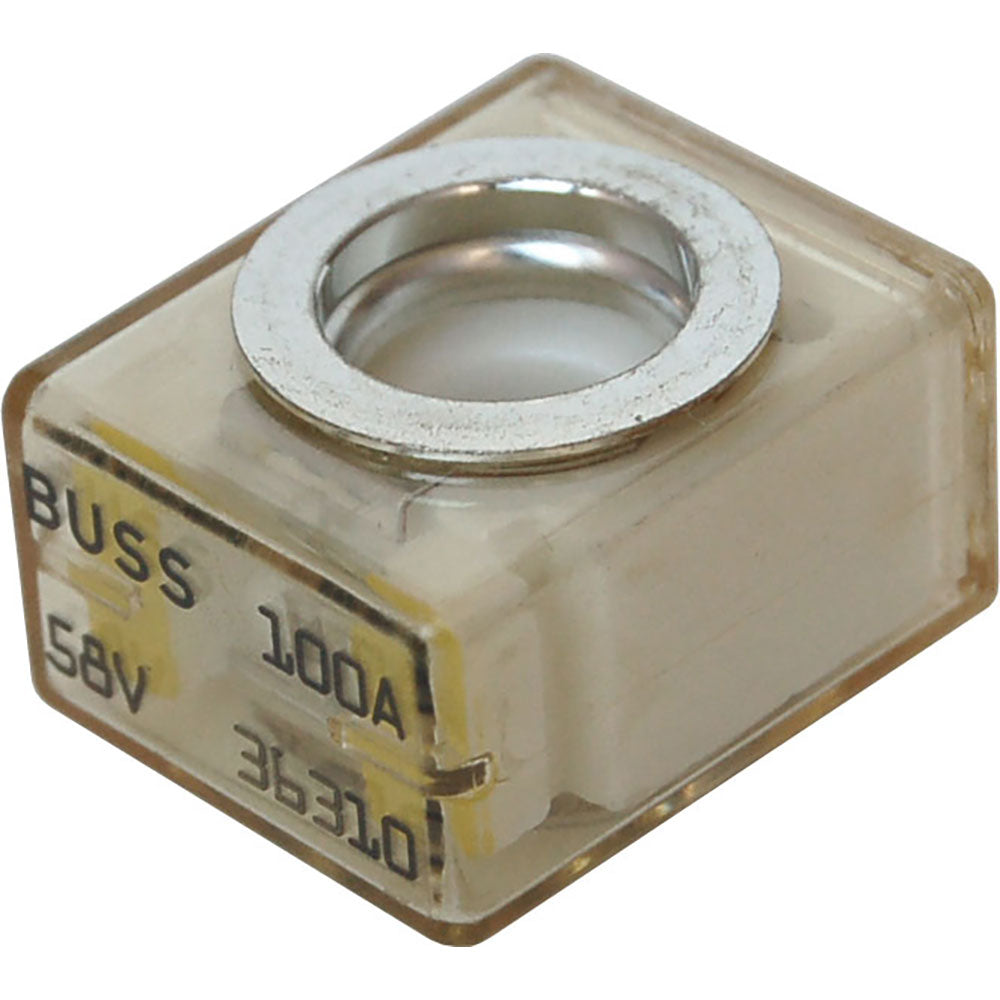 Blue Sea Systems 5183 100A fuse terminal, blue fuse block for automotive or marine electrical systems.