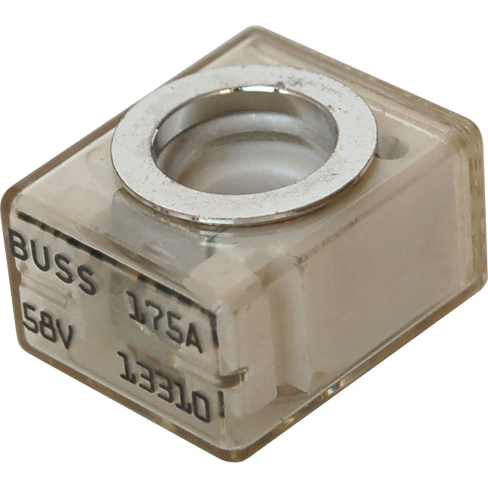 Blue Sea Systems 5186 175A fuse terminal attached to a fuse block, used for high-current electrical connections in marine or industrial setups.