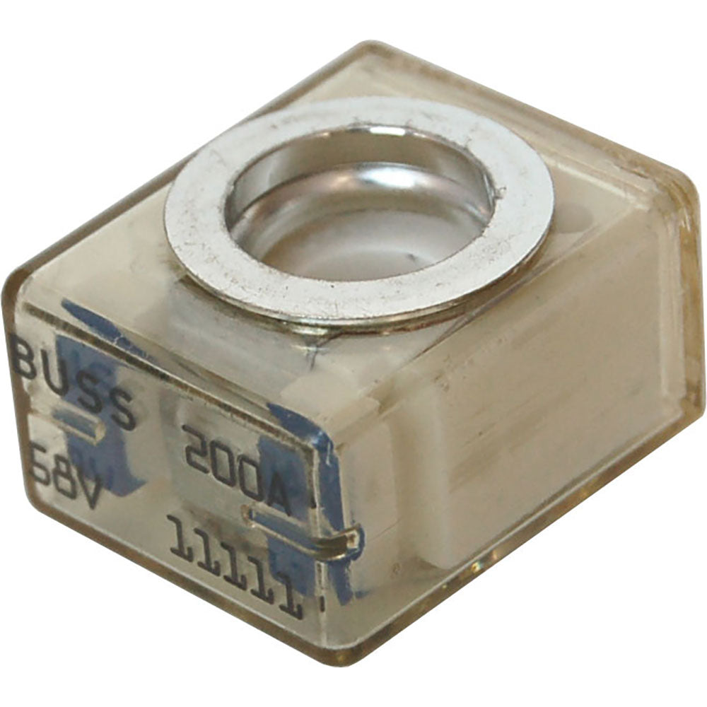 Blue Sea 5187 200A fuse terminal mounted on fuse block for electrical protection, made by Blue Sea Systems.