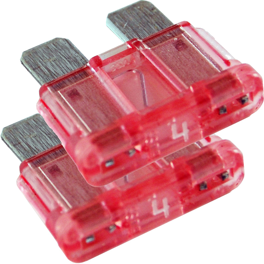 Blue Sea Systems Blue Sea 5238 4A ATO/ATC fuse installed in fuse block, showing compact electrical fuse for marine or automotive use.