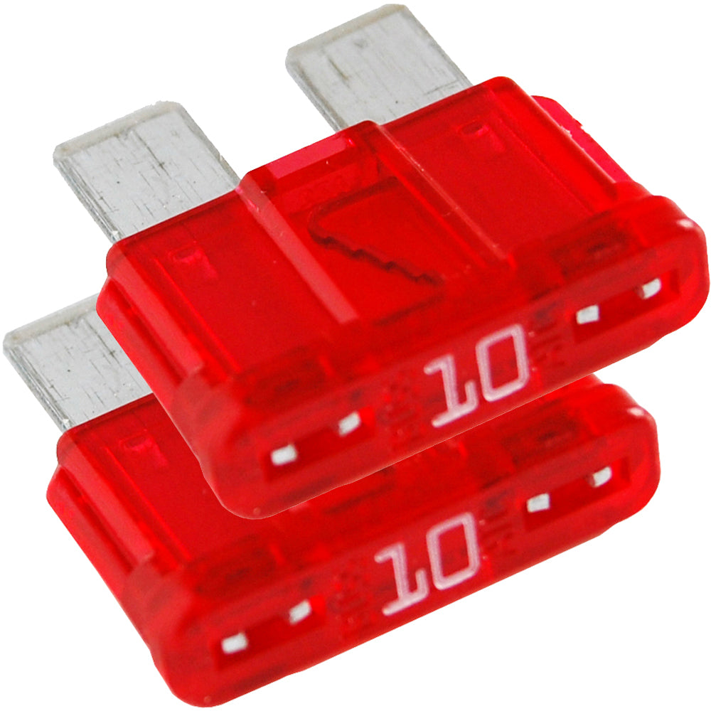 Blue Sea Systems 5241 10A ATO/ATC fuse in fuse block, designed for marine and automotive electrical protection.