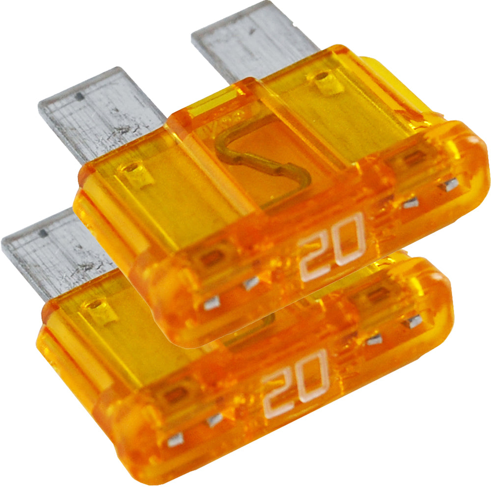 Blue Sea Systems 5243 20A ATO/ATC fuse in fuse block for automotive or marine electrical systems.