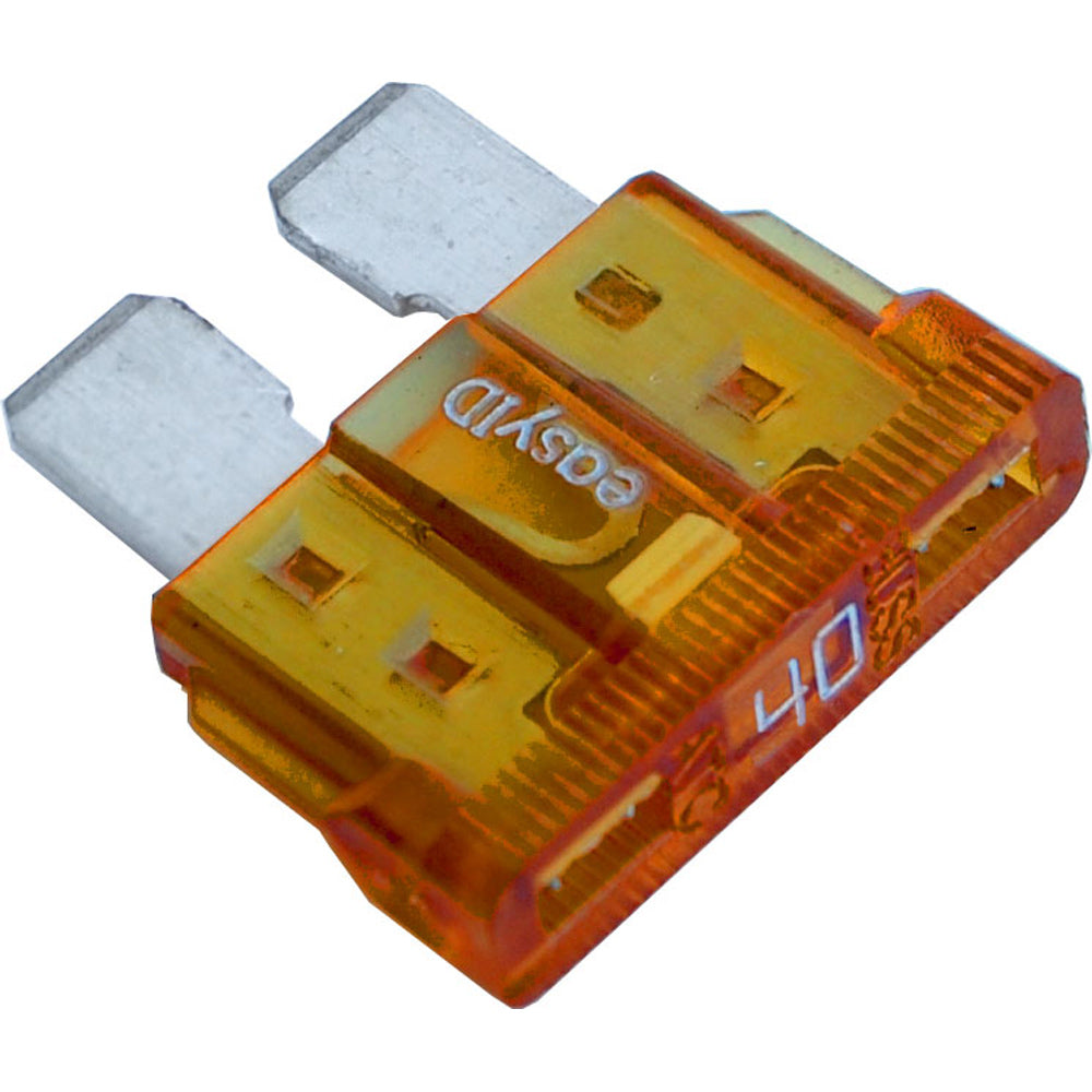 Blue Sea Systems 5299 easyID ATC Fuse 40 Amp in fuse block, designed for automotive and marine electrical protection.