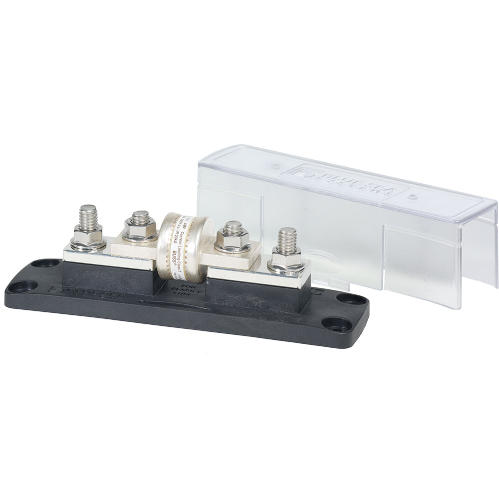 Blue Sea Systems 5502 Fuse Block Class T for 225-400 Amp circuits, durable electrical fuse block for automotive or marine use.