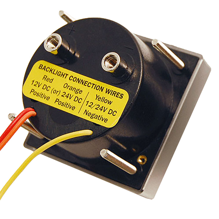 Blue Sea Systems 8028 DC analog micro voltmeter with 2-inch face measuring 8-16 volts DC for meters and monitoring.
