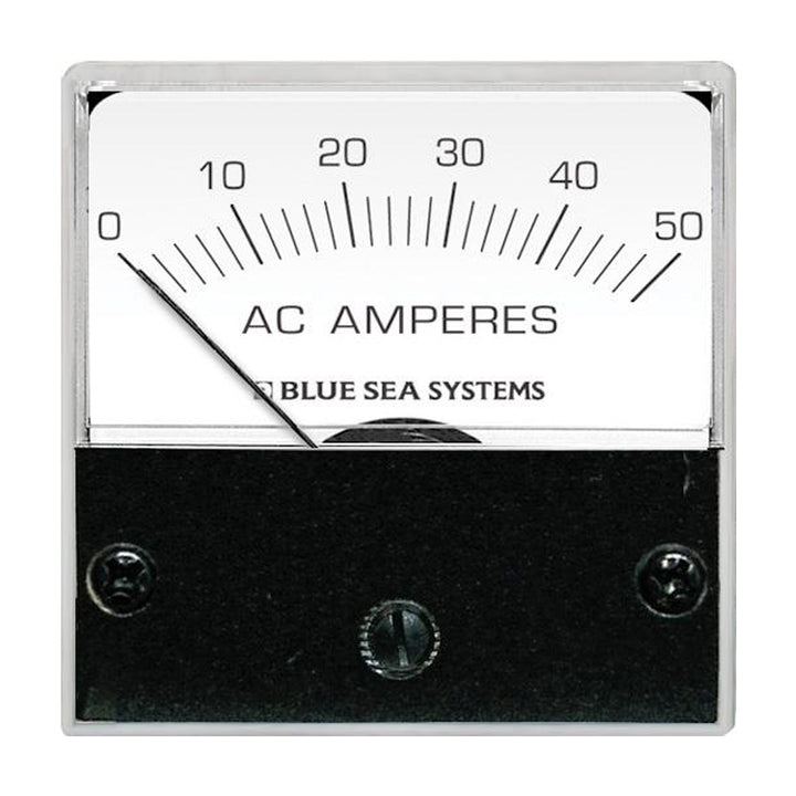 Blue Sea Systems Blue Sea 8246 AC Analog Micro A meter for monitoring electrical systems, showing analog display and controls.