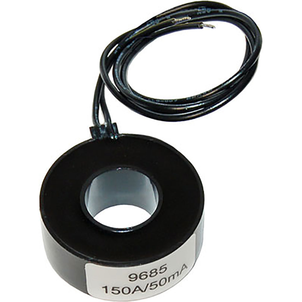 Blue Sea 8256 AC Current Transformer for meters and monitoring, with blue casing and electrical connection terminals.