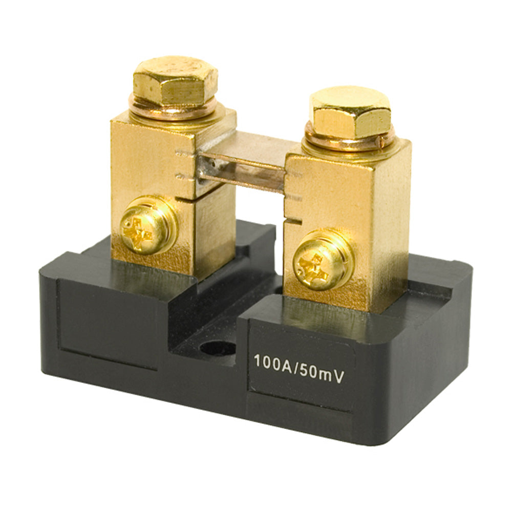 Blue Sea 9230 Analog Meter Shunt for meters and monitoring, 100A/50mV, used in electrical systems by Blue Sea Systems.
