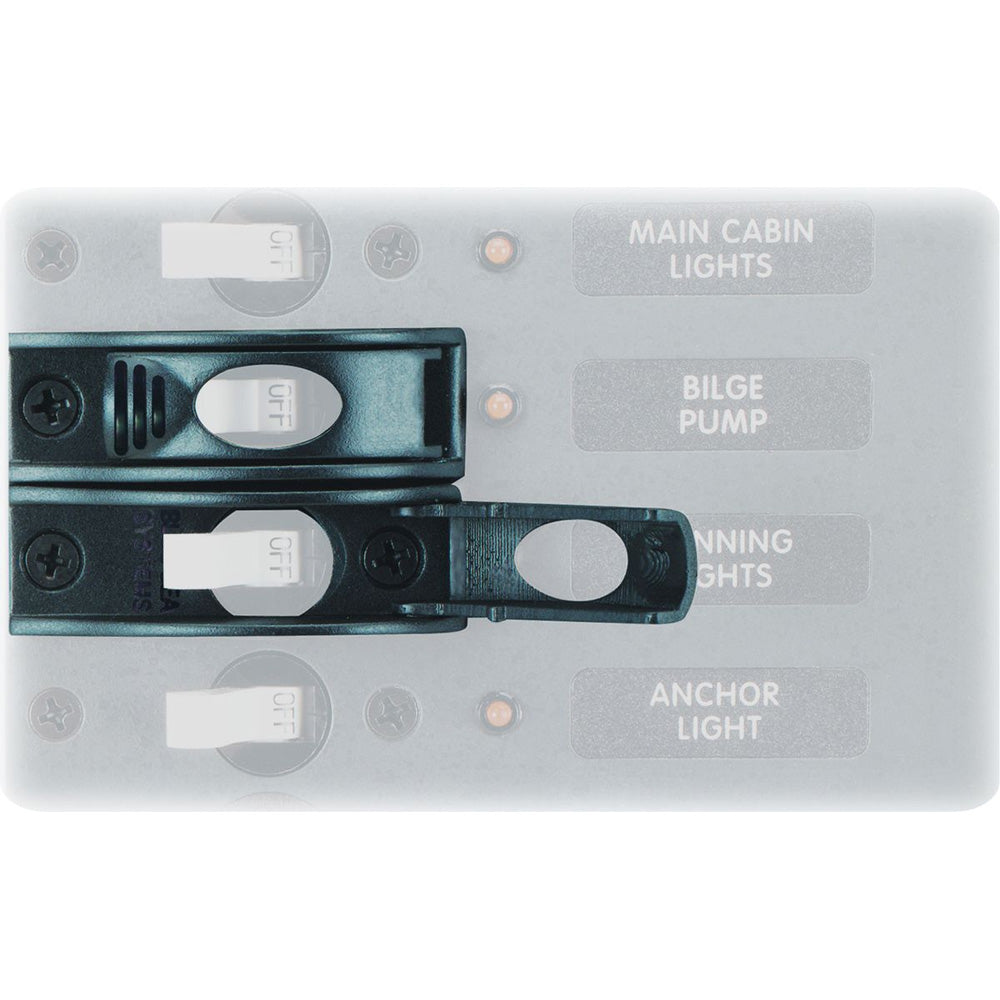 Blue Sea Systems Blue Sea 4100 Toggle Guard for switches and accessories, made of durable black plastic.