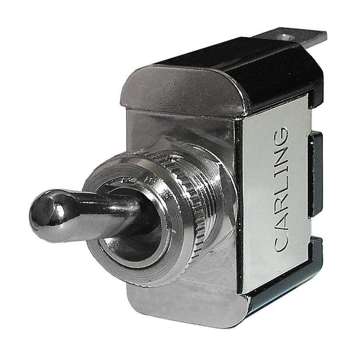 Blue Sea Systems WeatherDeck toggle switches in blue, designed for marine electrical panels and switch accessories.