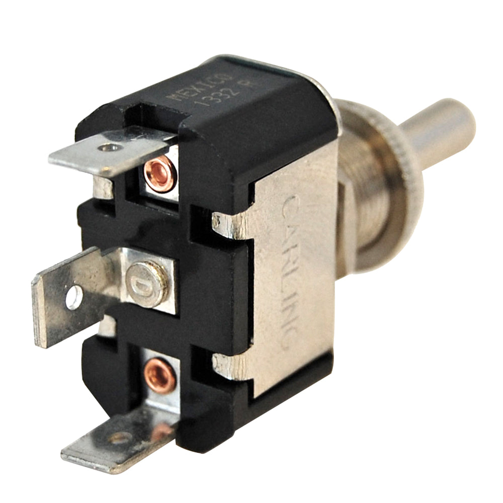 Blue Sea Systems WeatherDeck toggle switch for marine and industrial applications, with blue handle and durable design.