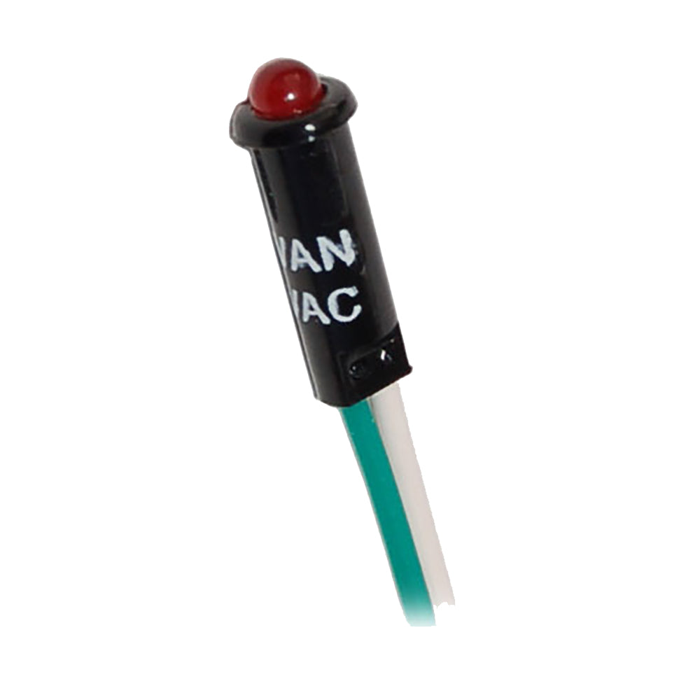 Blue Sea Systems Red LED indicator light mounted on switch panel, used as a visual signal in electrical systems.