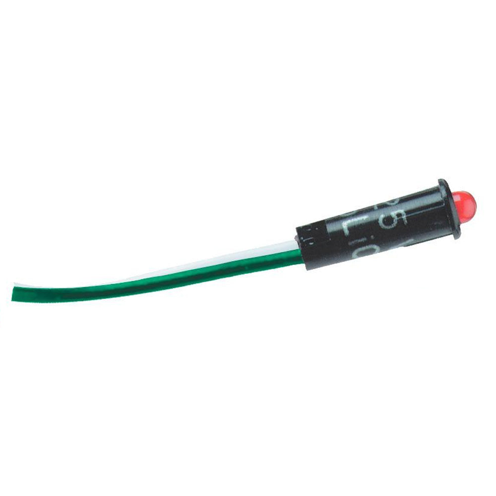 Blue Sea Systems Blue Sea 8166 red LED indicator light mounted on switch panel for marine or electrical applications.