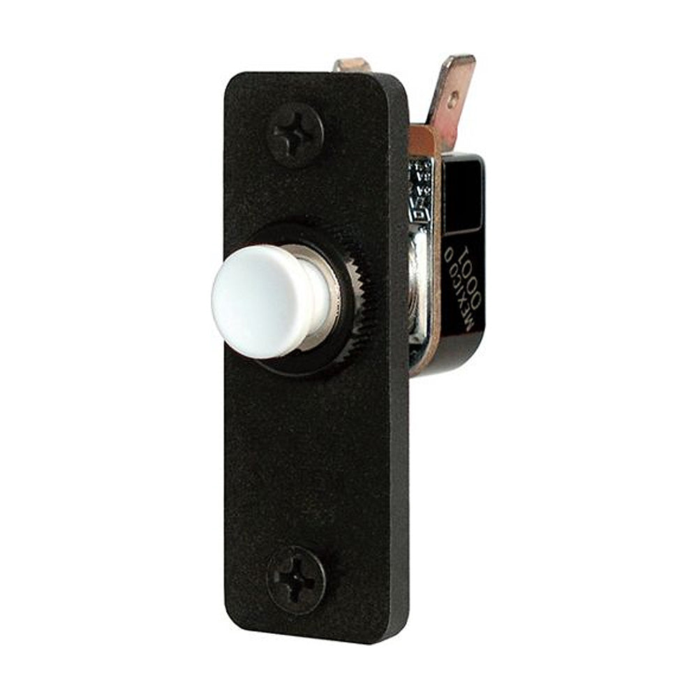 Blue Sea Systems Blue Sea 8200 push button panel switch with cover and mounting hardware, used for marine electrical control.