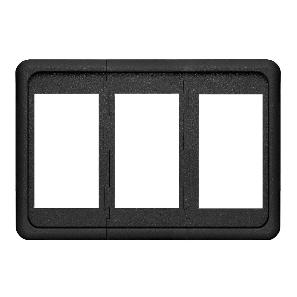 Blue Sea Systems Contura 3-Position Mounting Panel with switches and accessories for marine or automotive use.