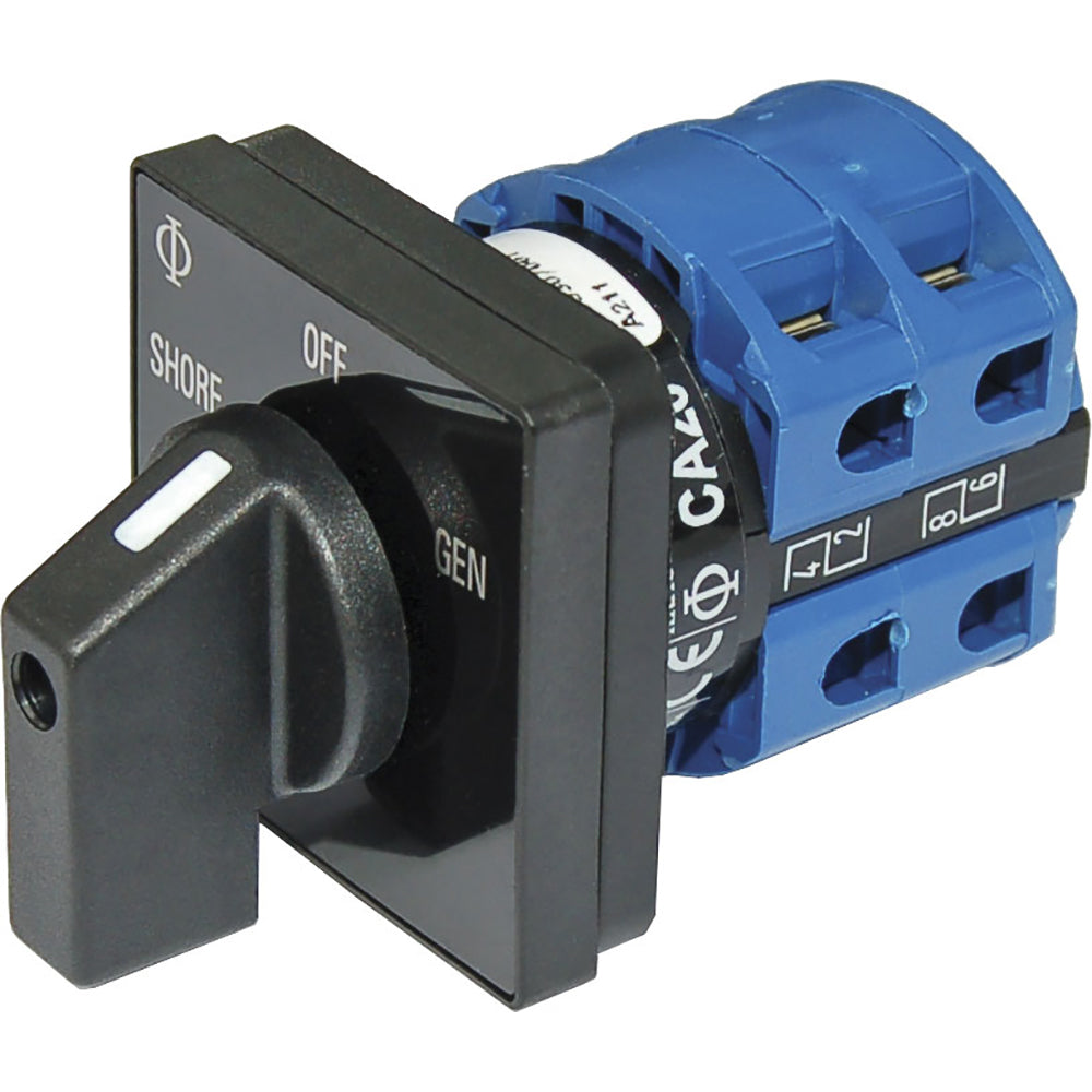 Blue Sea Systems 9009 switch with OFF and 2-position function, AC 120VAC 32A marine switch in black.