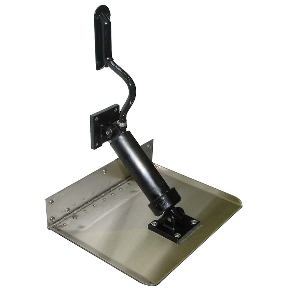 Boat Leveler Co. 18" x 8" trim tab set for boats, featuring adjustable trim tabs for improved vessel stability and control.