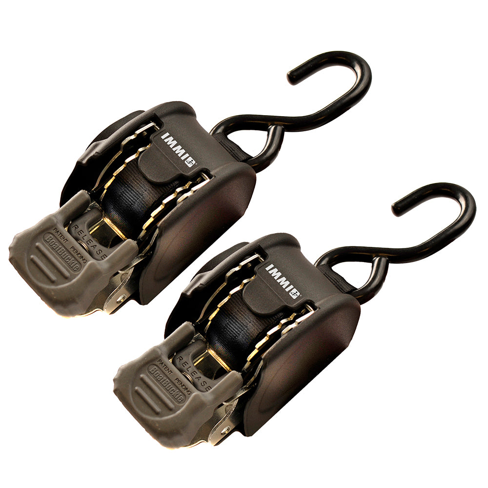BoatBuckle Mini G3 retractable transom tie-down system, 1" x 72", for secure boat transom anchoring with durable construction.