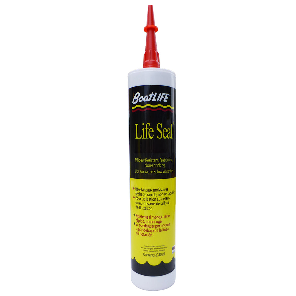 BoatLIFE LifeSeal white sealant cartridge for waterproof bonding and sealing on boats and marine projects.