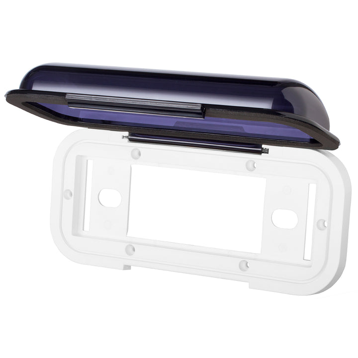 Boss Audio MRC5 universal radio cover in black and white, designed as an accessory for car radios, showing the cover&