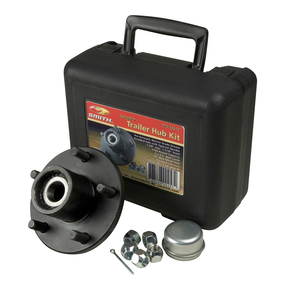 C.E. Smith trailer hub kit with 1-3/8" to 1-1/16" stud size, including bearings, hubs, and brakes for boat and utility trailers.