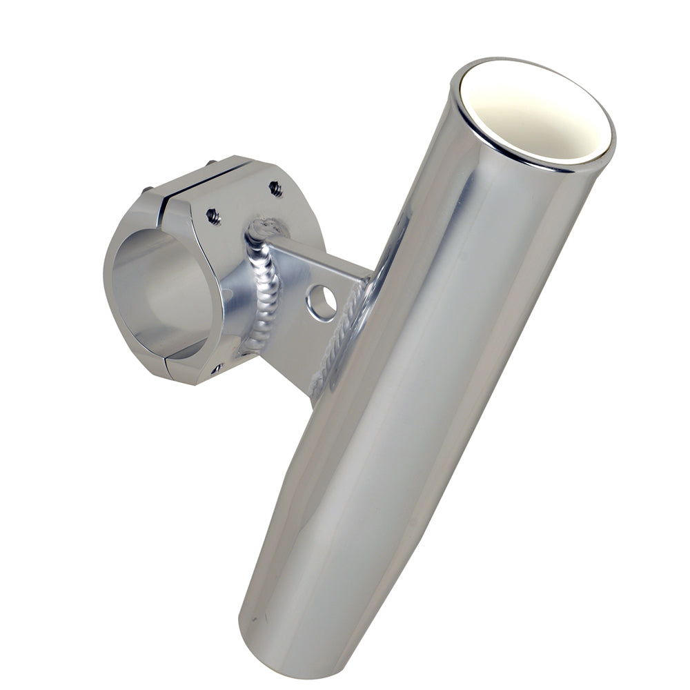 C.E. Smith aluminum clamp-on rod holder for boats, horizontal mount, fits 1.90-inch OD rods, durable marine-grade aluminum.