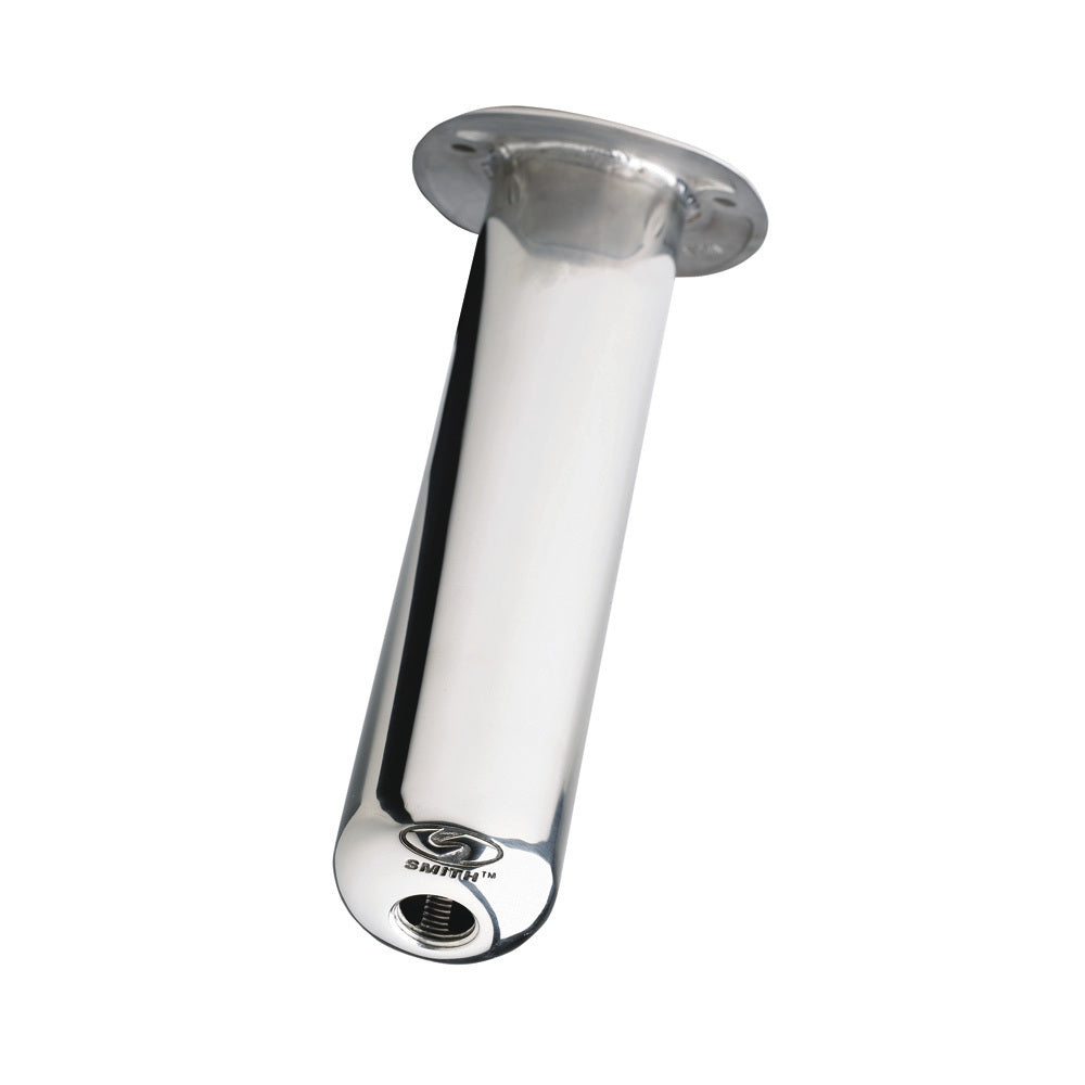 C.E. Smith flush mount rod holder at 0 degrees, 10.5 inches deep, designed for secure boat fishing rod storage.