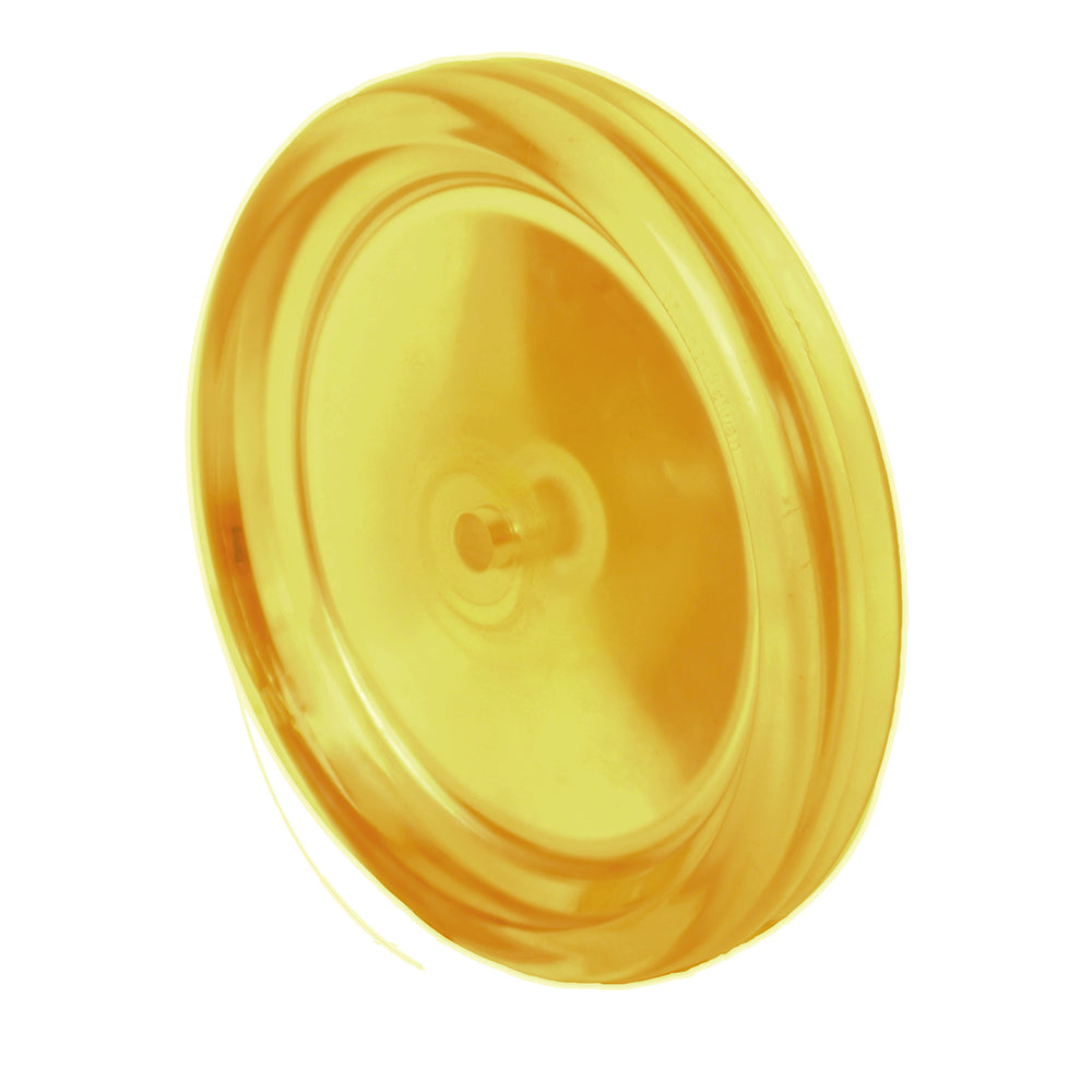 Yellow PVC C.E. Smith Bow Roller, 8-inch marine boat roller for docking and mooring, with durable bracket for secure installation.