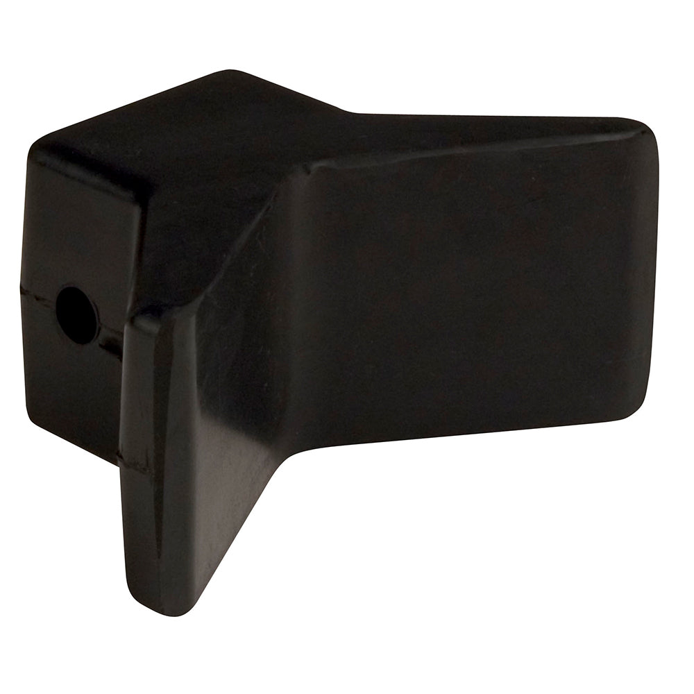 C.E. Smith Bow Y-Stop made of black natural rubber, 3x3 inches, designed for boat rollers and brackets.