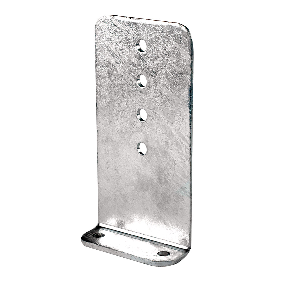 C.E. Smith Vertical 90 Bunk Bracket in aluminum, 5x10 inches, designed for boat or trailer bunks, with roller and bracket features.