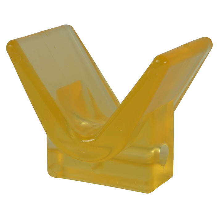 C.E. Smith Y-Stop 3x3 inch yellow PVC roller with 1/2 inch ID, designed for boat trailer rollers and brackets.