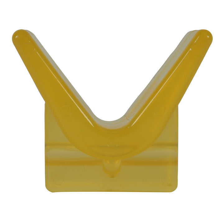 C.E. Smith Y-Stop 3"x3" yellow PVC roller with 1/2" ID, designed for boat trailer brackets and support.