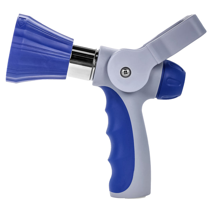 Camco coil hose cleaning nozzle with hand lever for watering and cleaning tasks, durable plastic construction.