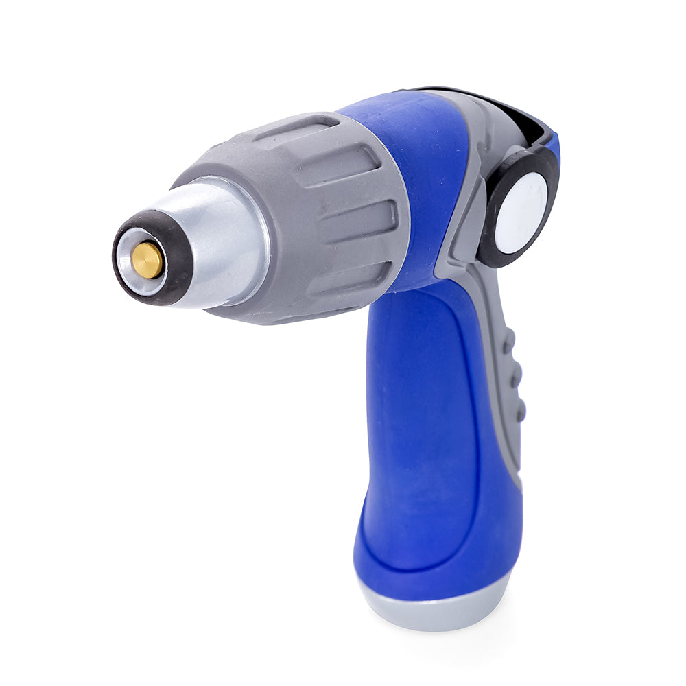 Camco coil hose nozzle with thumb lever for cleaning, featuring a durable design and ergonomic handle for easy watering tasks.
