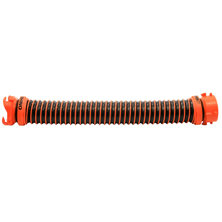 Camco RhinoEXTREME 2-compartment sanitation hose for RV and marine use, durable and flexible for waste disposal.