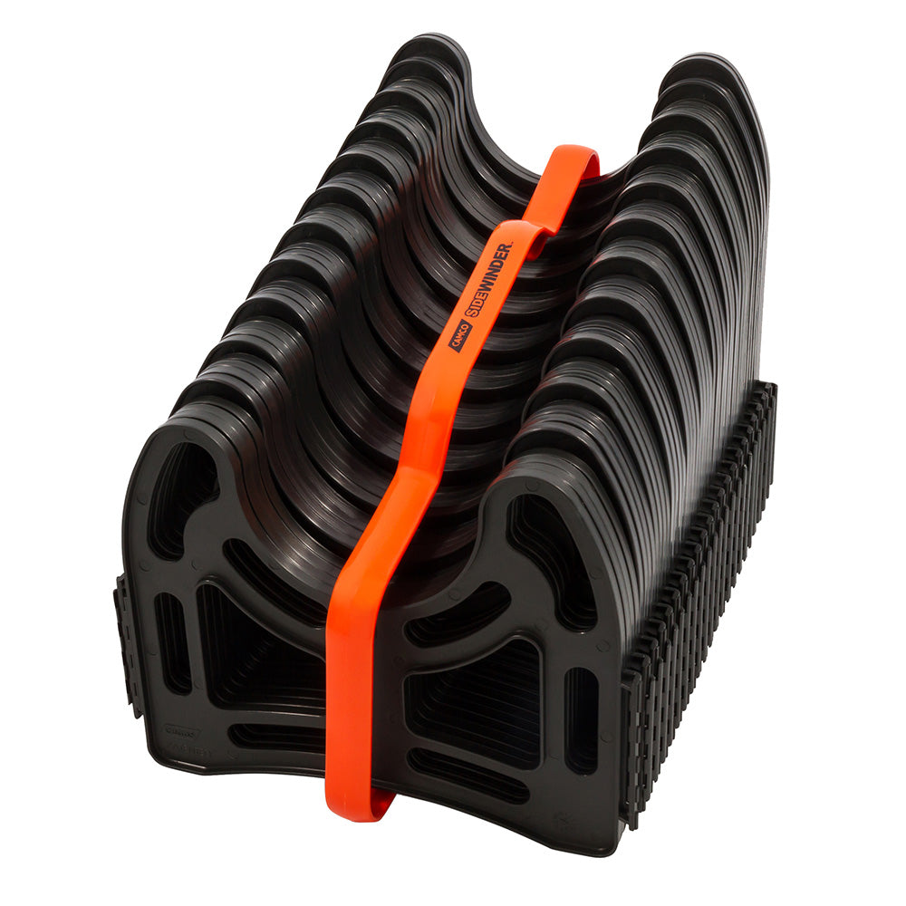 Camco Sidewinder plastic sewer hose support for sanitation, 20-foot length, durability and stability during RV waste disposal.