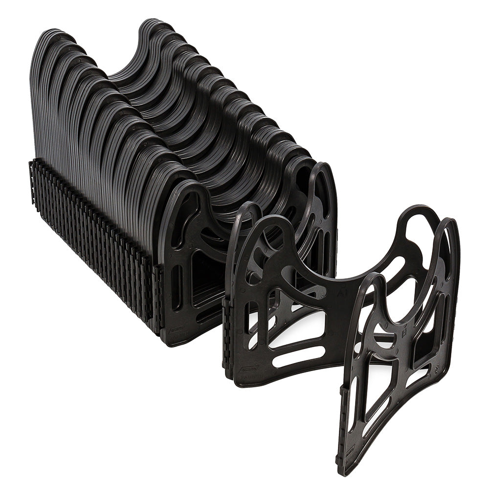 Camco Sidewinder plastic sewer hose support for sanitation, designed to stabilize 30-inch sewer hoses during RV or camping setups.