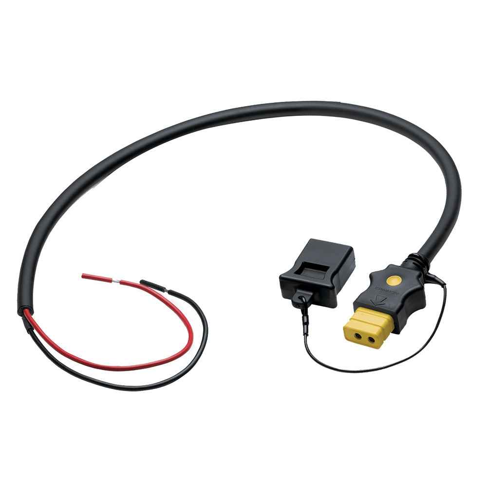 Cannon Battery End Cable for downrigger accessories, black cable with connector ends, compatible with Cannon trolling equipment.