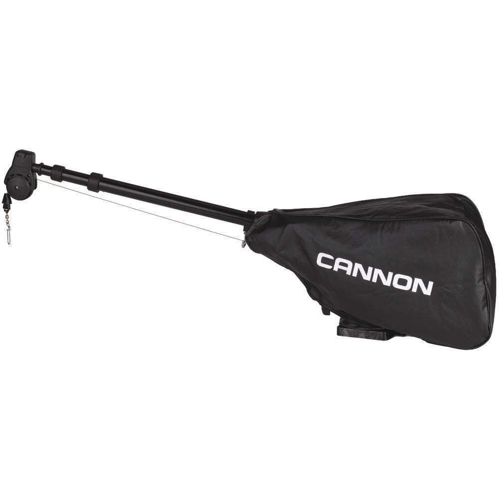 Black Cannon downrigger cover for protecting downrigger accessories, designed to fit Cannon fishing gear.