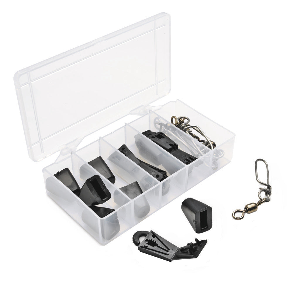 Cannon Terminator Kit for downrigger accessories, includes trolling weights and hardware, designed for Cannon downriggers.