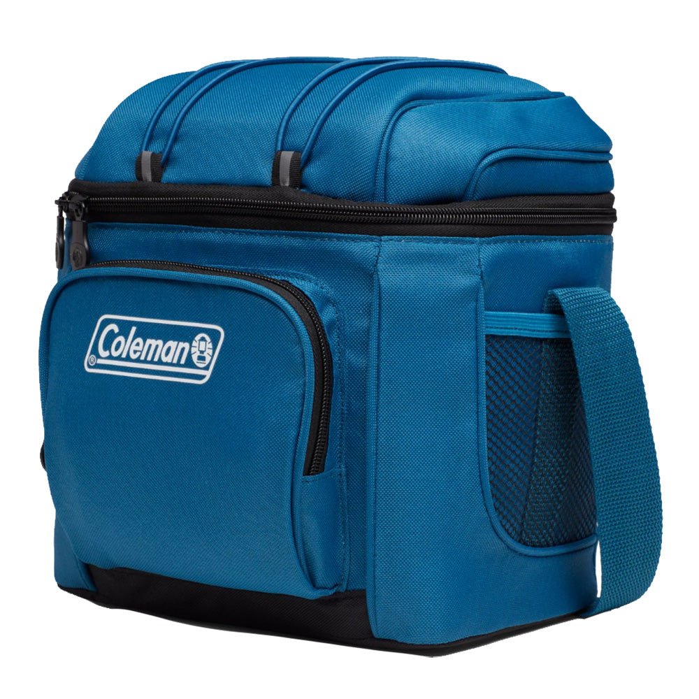 Coleman CHILLER 9-Can Soft-Sided Portable Cooler in Deep Ocean, insulated cooler bag for keeping drinks cold on the go