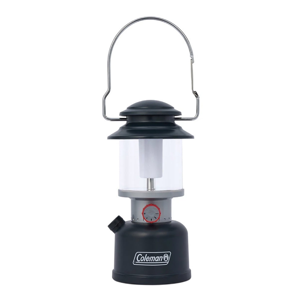 Coleman Classic Recharge LED Lantern in black with 800 lumens, compact flashlight for outdoor and emergency use.