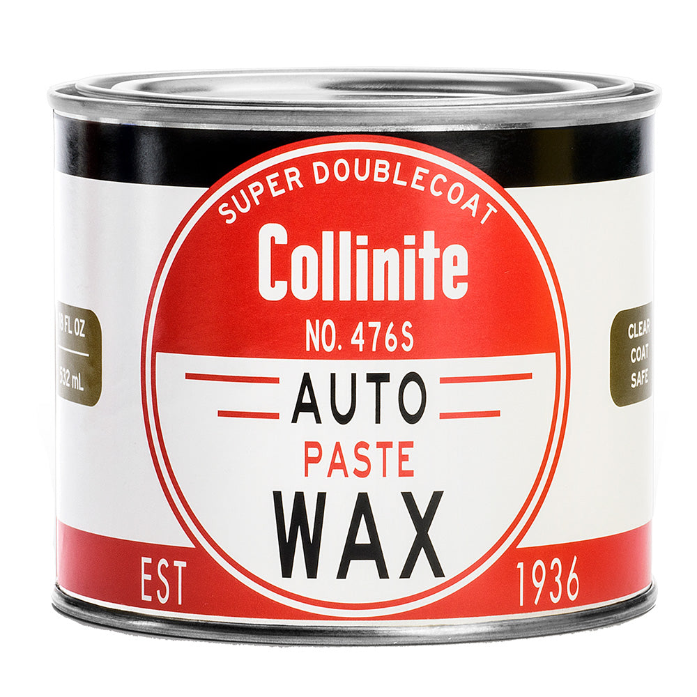 Collinite 476s Super DoubleCoat auto paste wax in 18oz jar, a cleaning product for car detailing and paint protection.