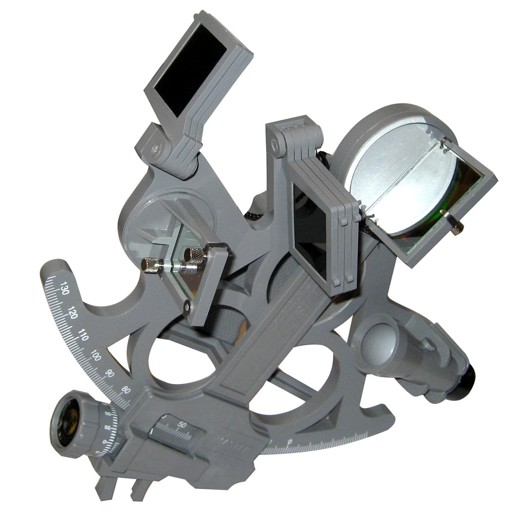 Davis Instruments Davis Deluxe Mark 25 Master Sextant accessory with brass frame and optical components for navigation.