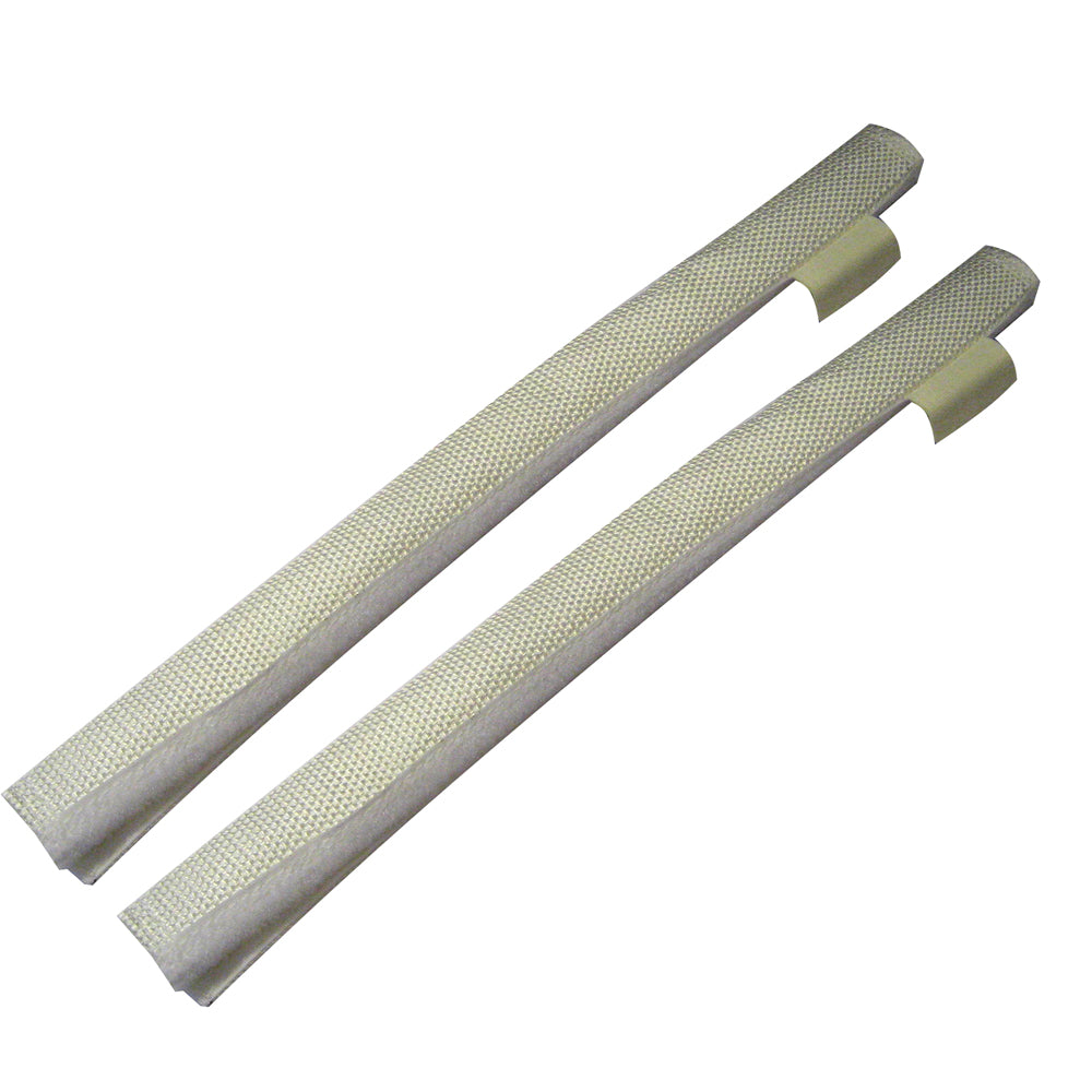 Pair of white Davis Removable Chafe Guards for boats, made by Davis Instruments, designed to protect against chafing on ropes and equipment.